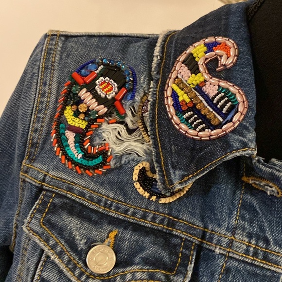 MSGM denim embellished jacket size 42 - Picture 6 of 9